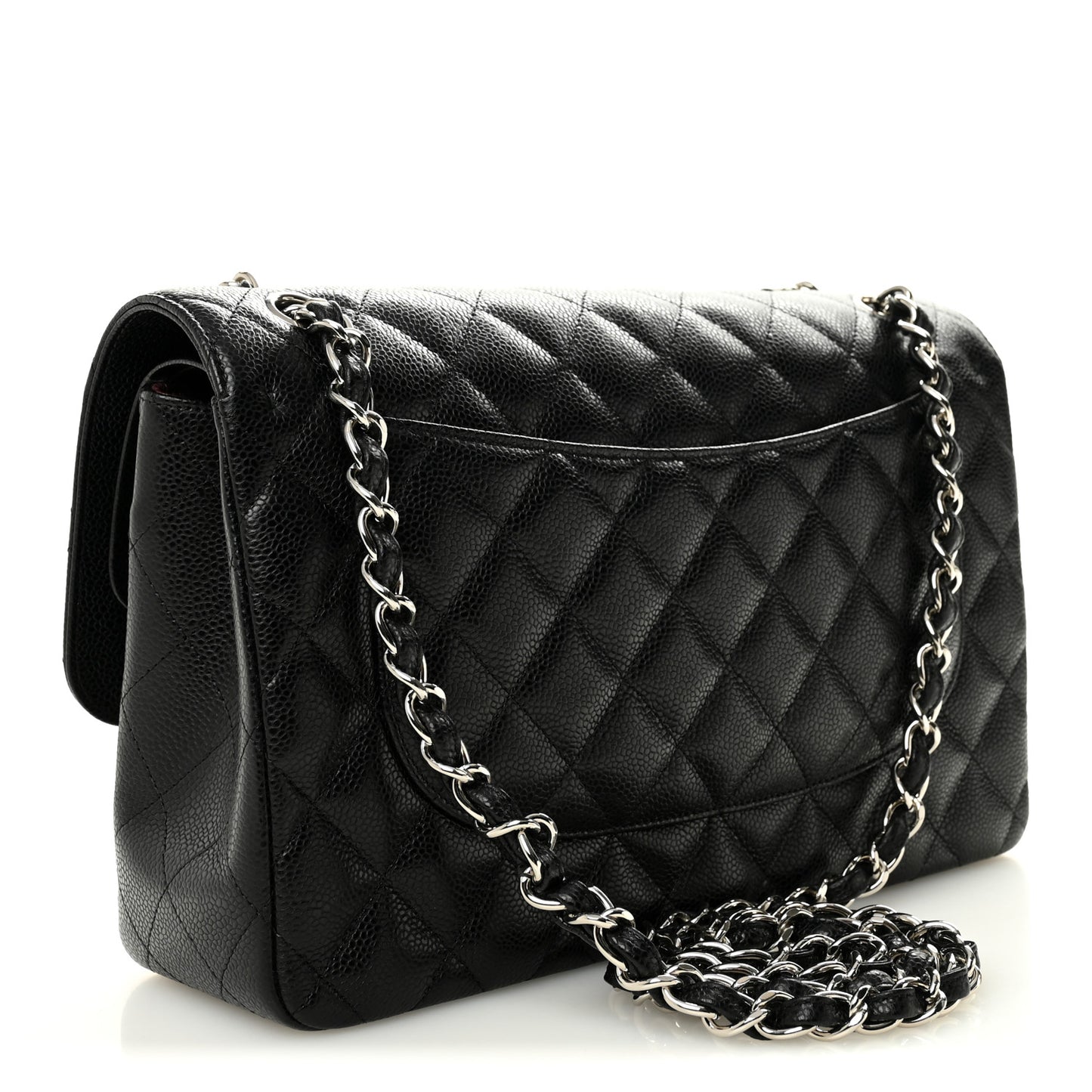 Caviar Quilted Jumbo Double Flap Black