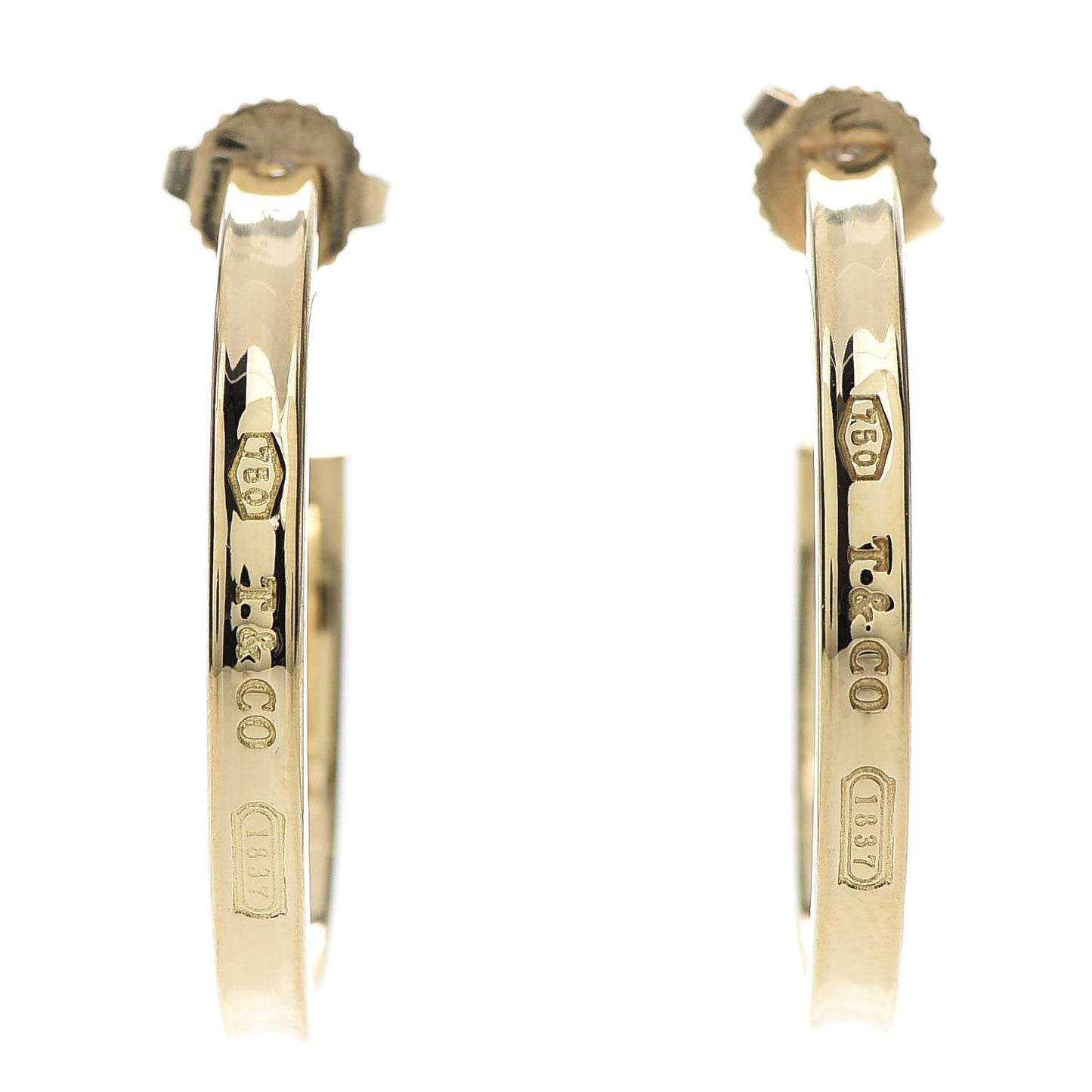 18K Yellow Gold Narrow 1837 Hoop Earrings