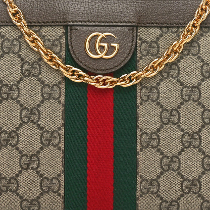 Gucci GG Supreme Monogram Web Small Ophidia Chain Shoulder Bag Brown 7 of 9