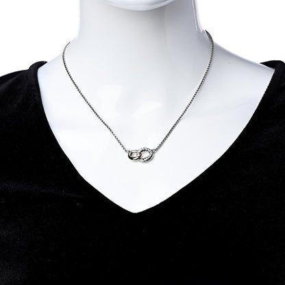 David Yurman Sterling Silver 18K Yellow Gold Belmont Pendant Necklace 2 of 6