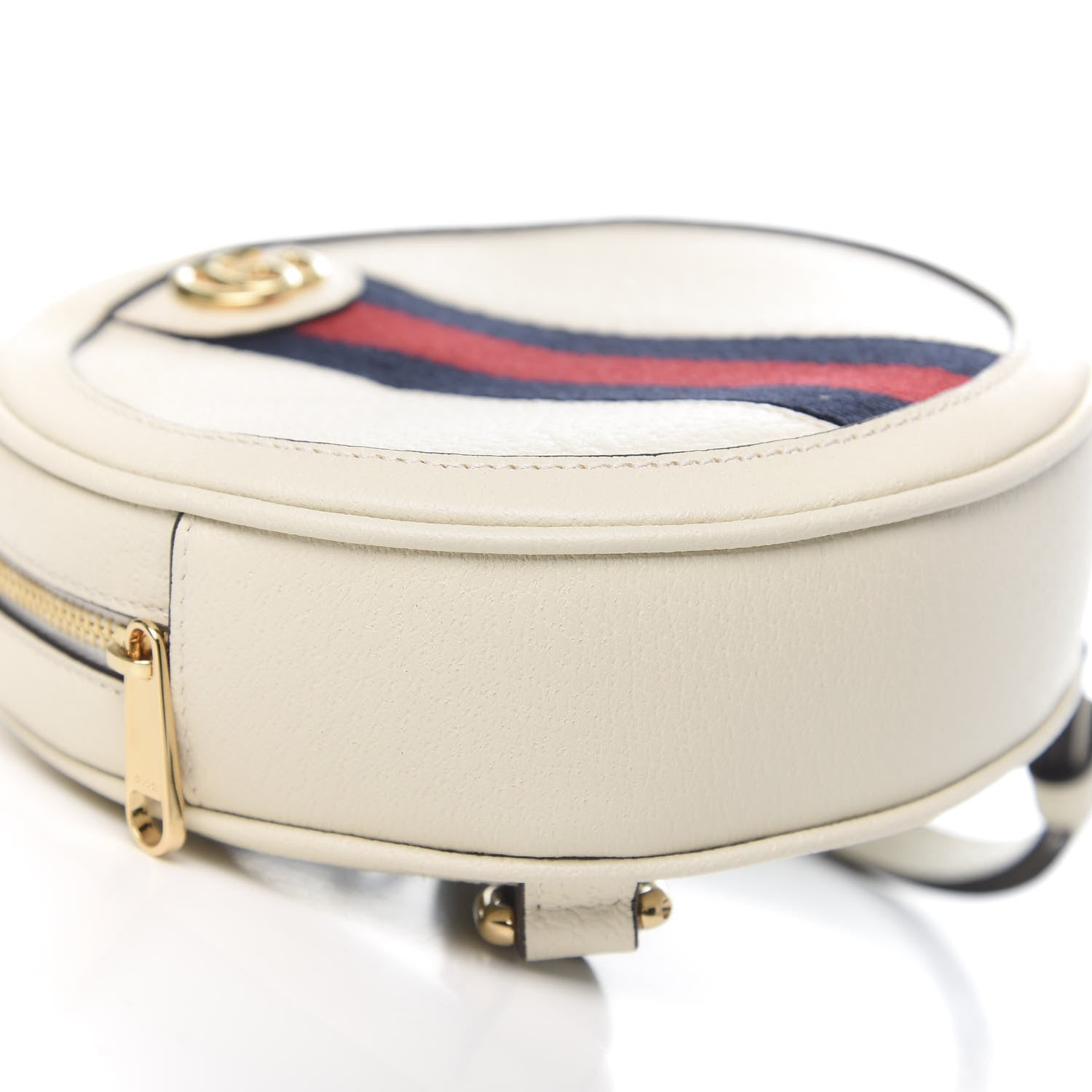 Gucci Textured Calfskin Web Mini Ophidia Round Backpack Mystic White 7 of 10