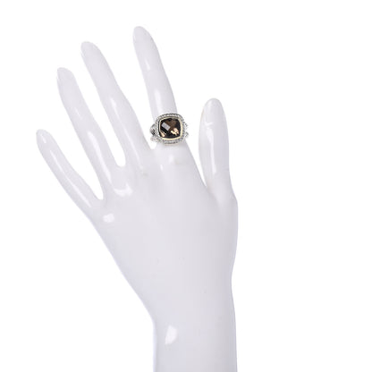 David Yurman Sterling Silver 18K Yellow Gold Diamond Smoky Quartz 11mm Albion Ring 54 6.75 2 of 5