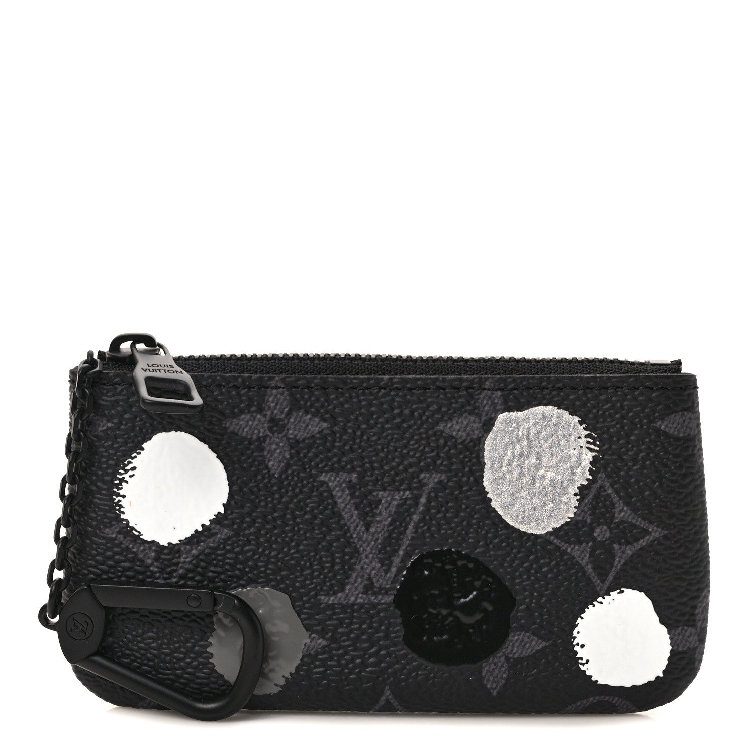 Louis Vuitton LV X YK Monogram Eclipse Key Pouch Black Silver 1 of 8