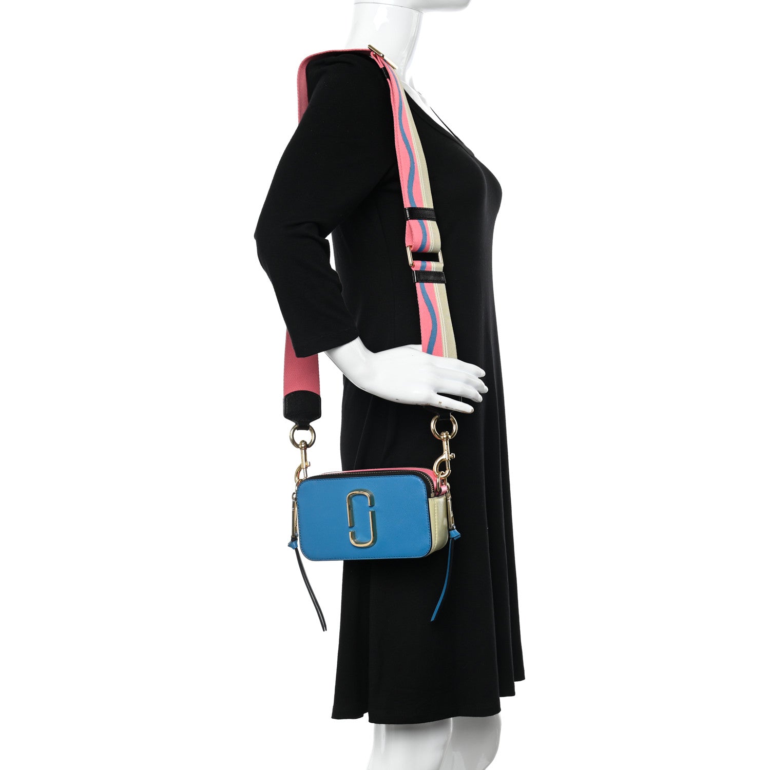 Marc Jacobs Saffiano Small Snapshot Camera Bag Blue Multicolor 2 of 11