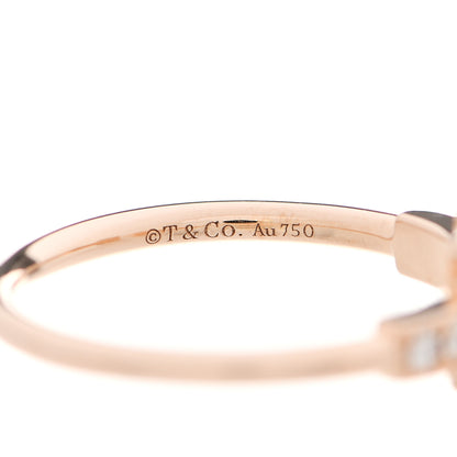 Tiffany 18K Rose Gold Diamond T Wire Ring 49 5 3 of 4