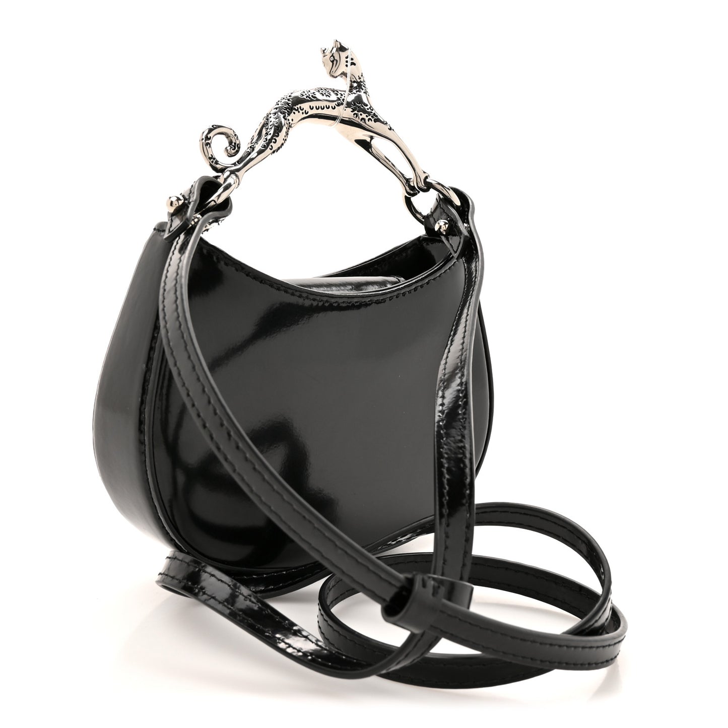Lambskin Mini Cat Hobo Black