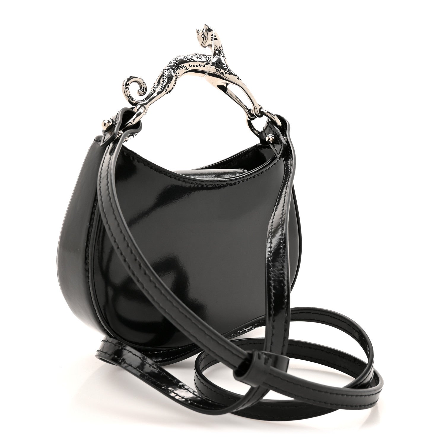 Lanvin Lambskin Mini Cat Hobo Black 3 of 11