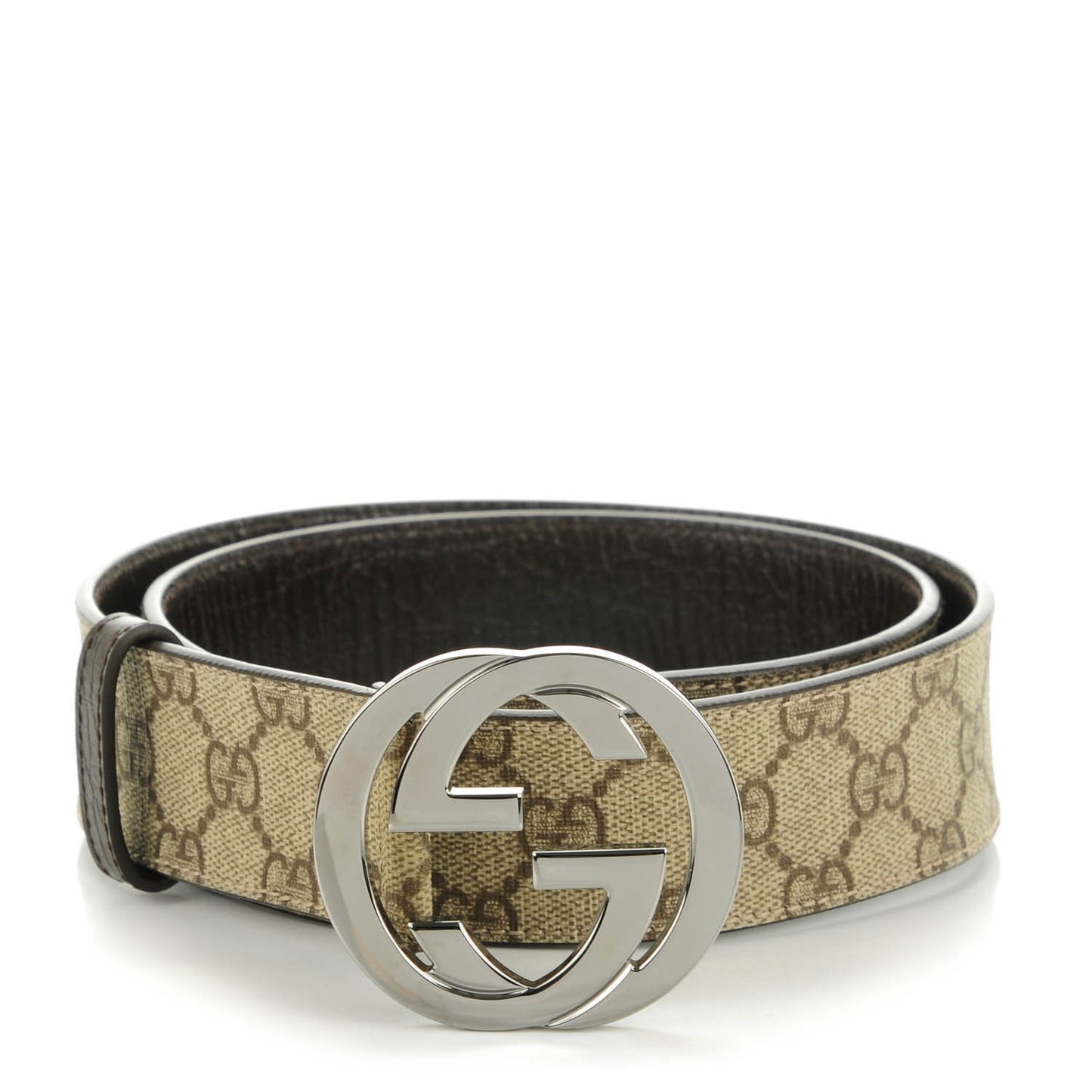 GG Plus Monogram Interlocking G Belt 85 34 Dark Brown