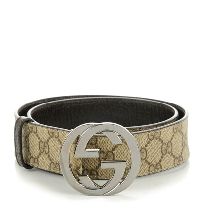 Gucci GG Plus Monogram Interlocking G Belt 85 34 Dark Brown 1 of 6