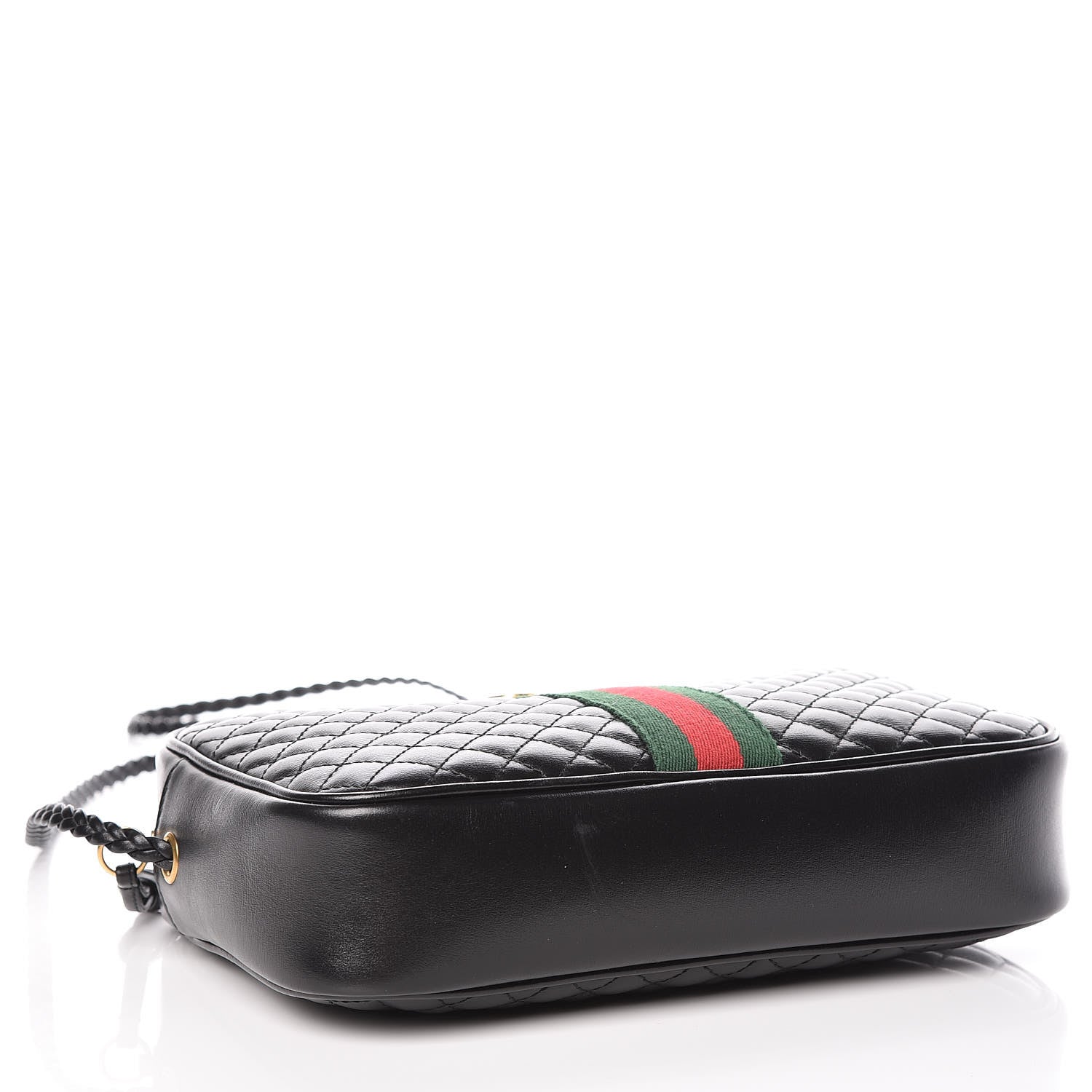 Gucci Calfskin Web Trapuntata Small GG Shoulder Bag Black 4 of 10