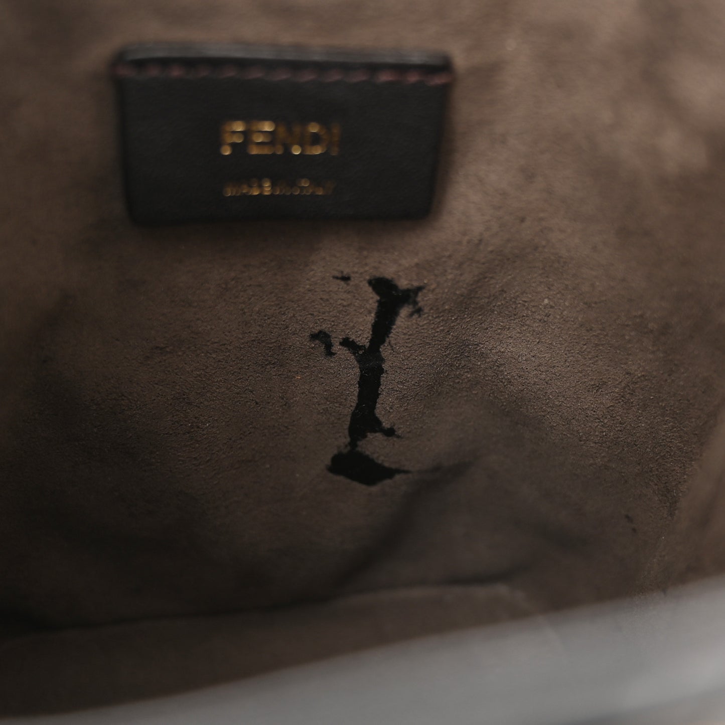 Vitello Liberty F is Fendi FF 1974 Embossed Mini Mon Tresor Bucket Bag Black