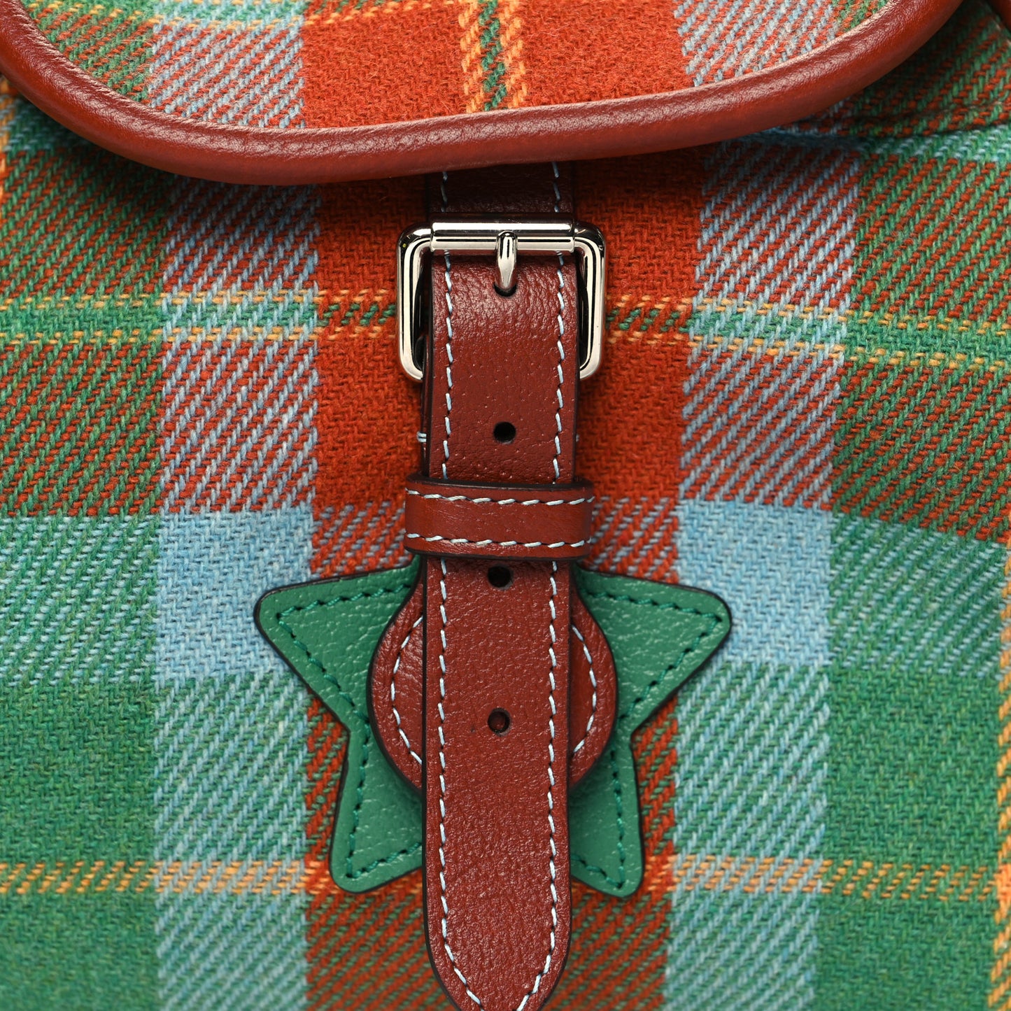 Calfskin Tartan Childrens Backpack Blue Multicolor