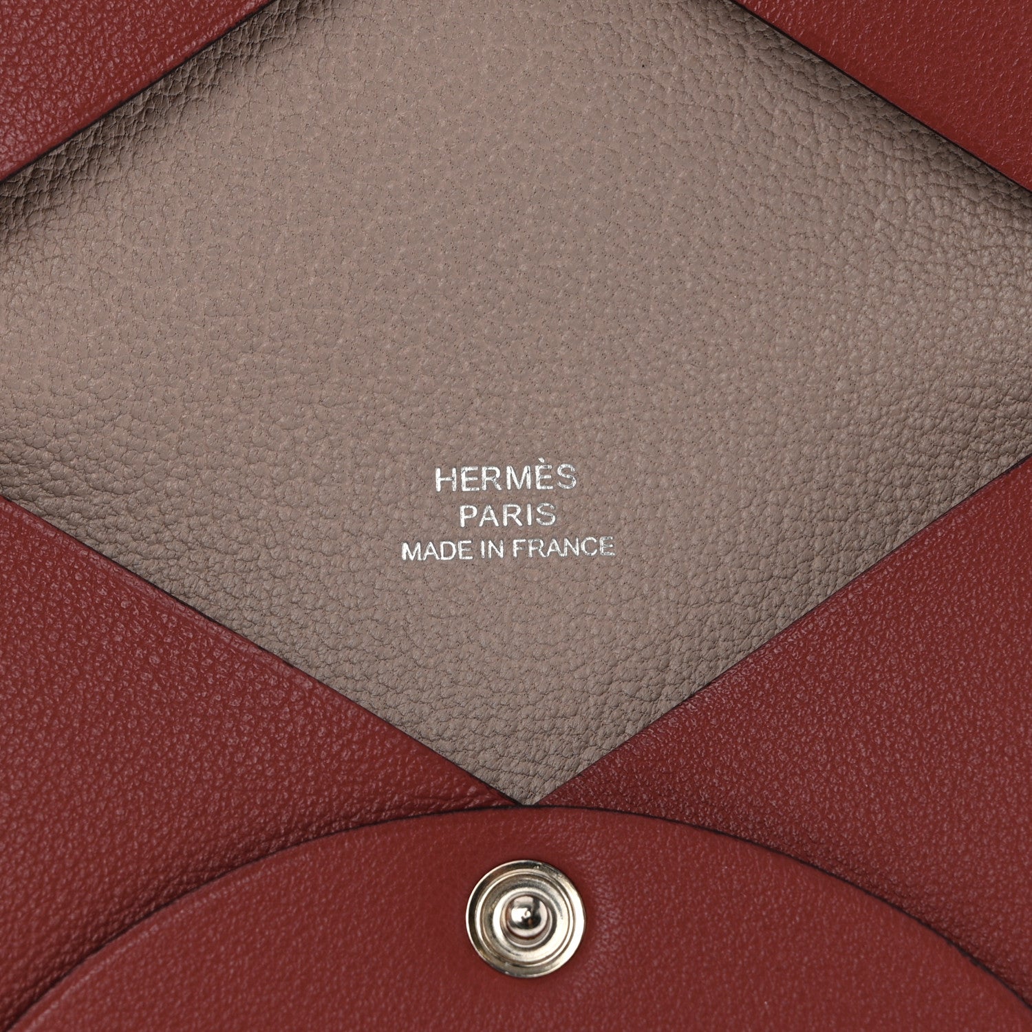 Hermes Evercolor Verso Calvi Card Case Rouge Grenat Glycine 6 of 6