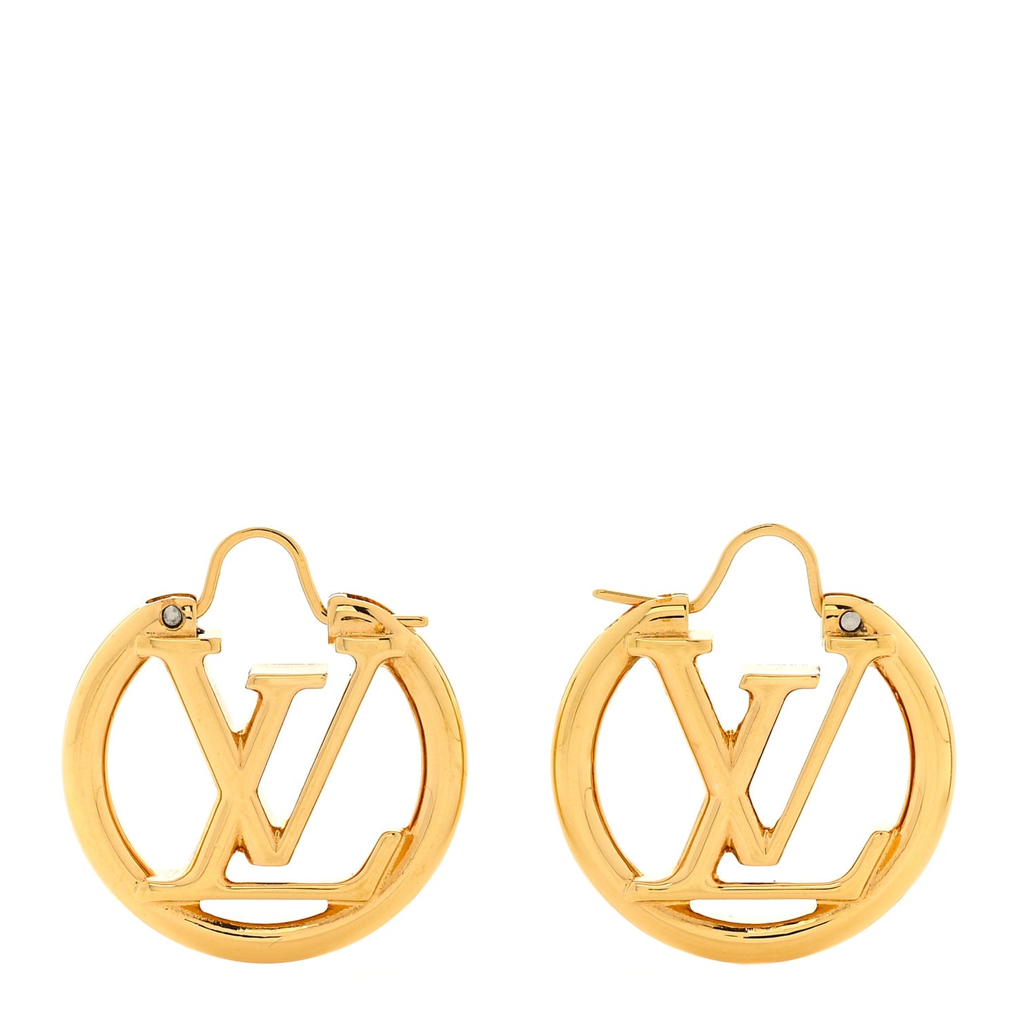 Metal Small Louise Hoop Earrings Gold