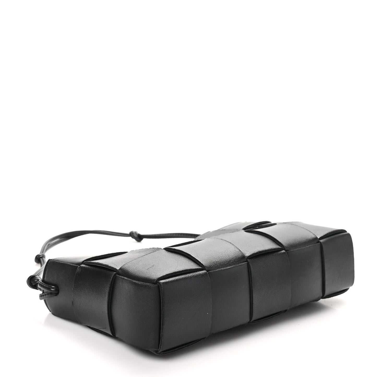 Calfskin Maxi Intrecciato Cassette Pouch On Strap Black
