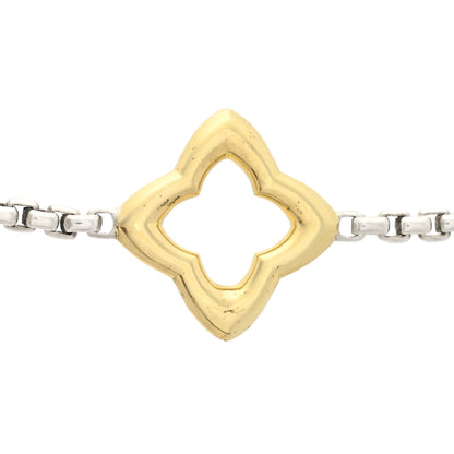 David Yurman Sterling Silver 18K Yellow Gold Quatrefoil Necklace 7 of 7