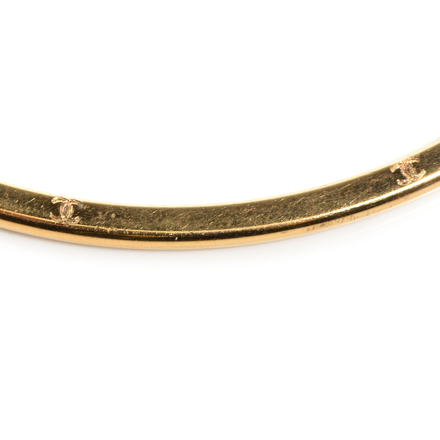 Large CC Hoop Earrings Gold