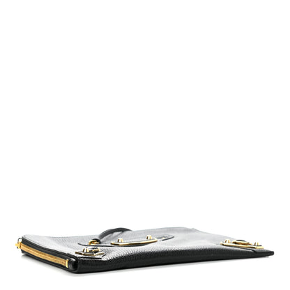 Balenciaga Chevre Gold Metallic Edge Hardware Pouch Black 3 of 7
