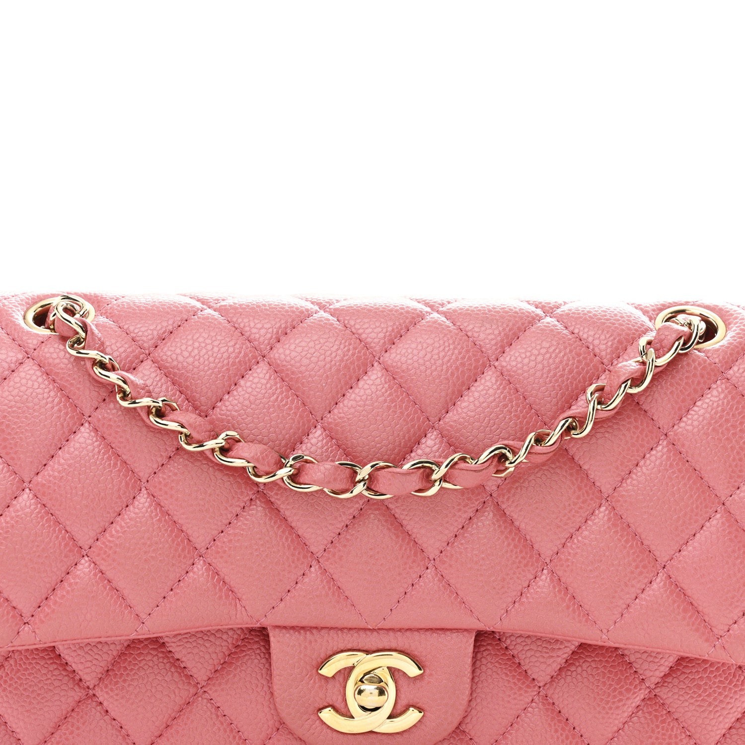 Chanel Iridescent Caviar Quilted Medium Double Flap Dark Pink 8 of 11