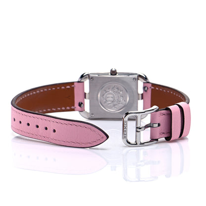 Hermes Stainless Steel Swift Diamond Pink Sapphire Mother of Pearl 23mm Cape Cod Quartz Watch Rose Sakura 5 of 7