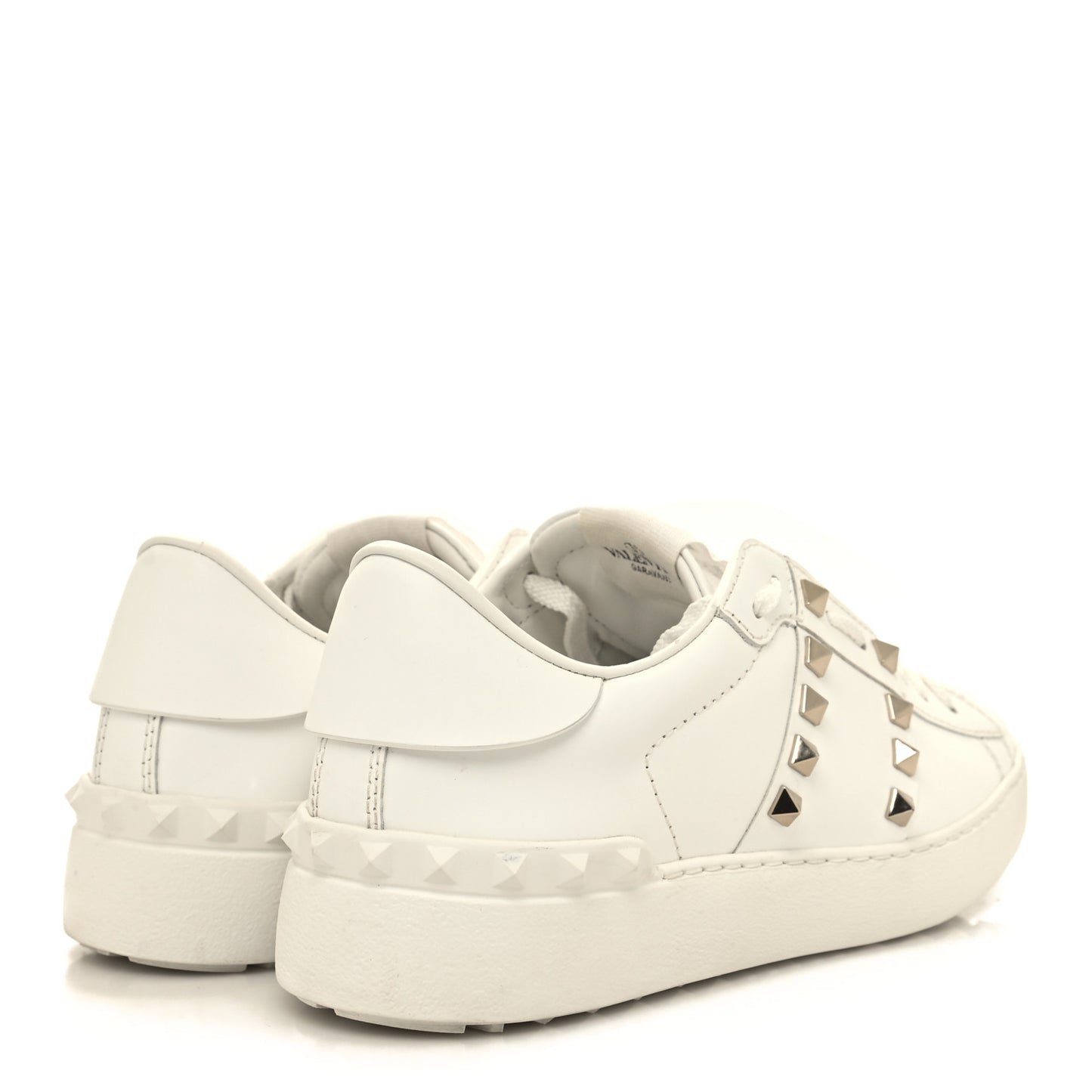 Calfskin Rockstud Untitled Open Sneakers 37.5 White