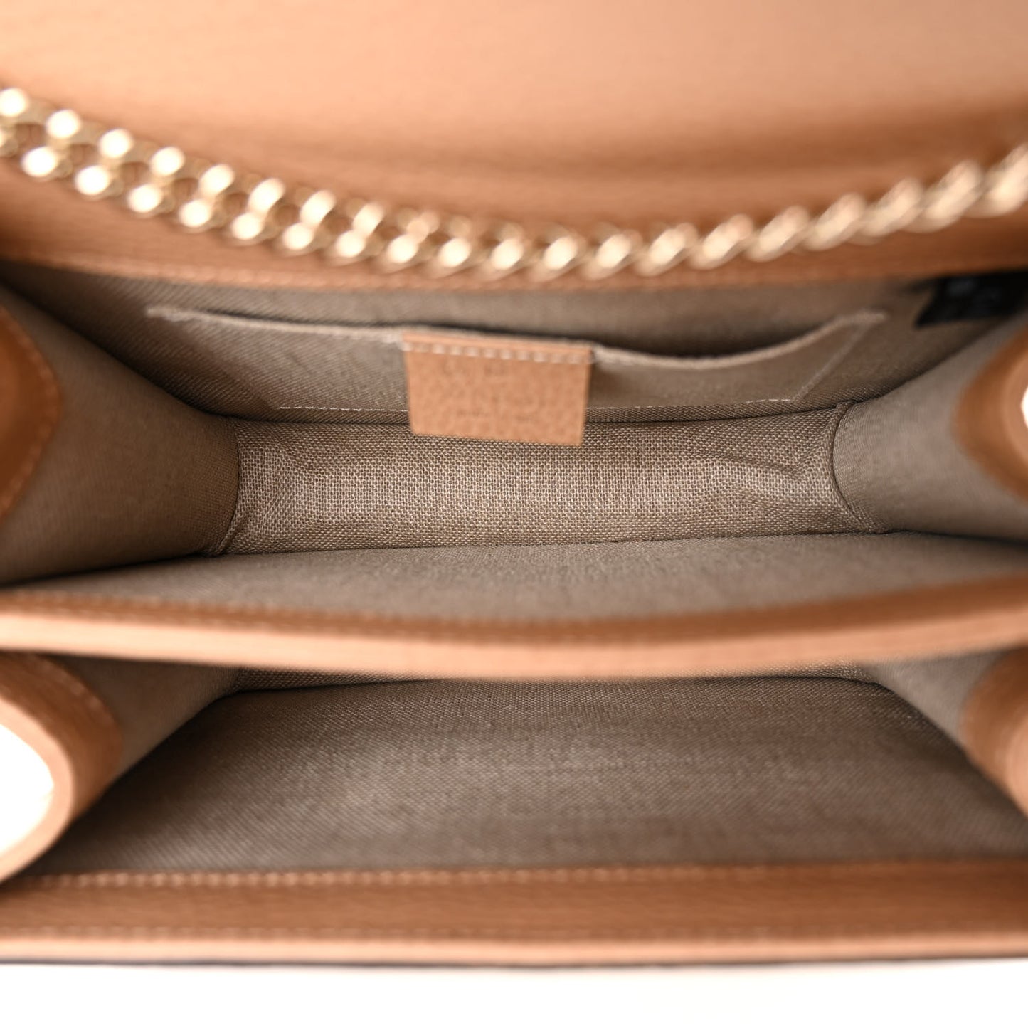 Dollar Calfskin Small Interlocking G Shoulder Bag Camelia