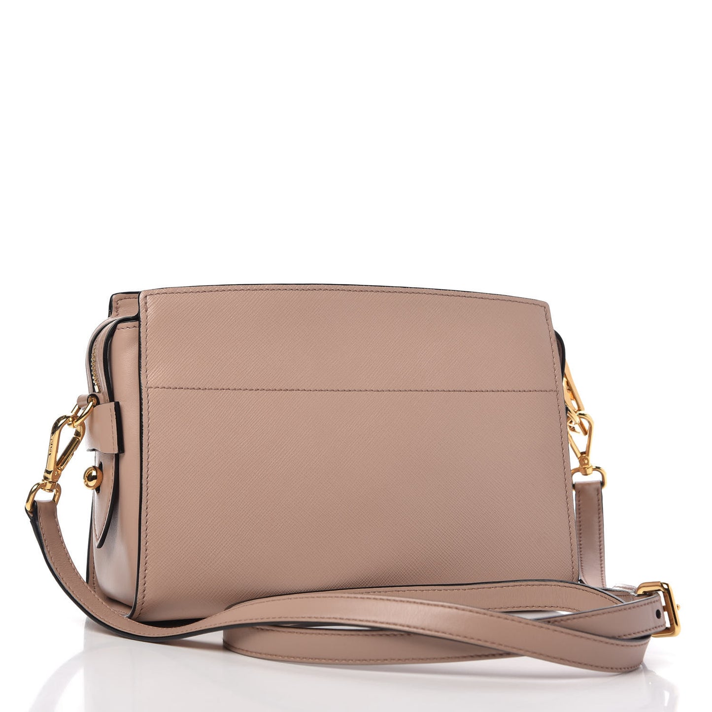 Saffiano City Calfskin Esplanade Crossbody Bag Cipria