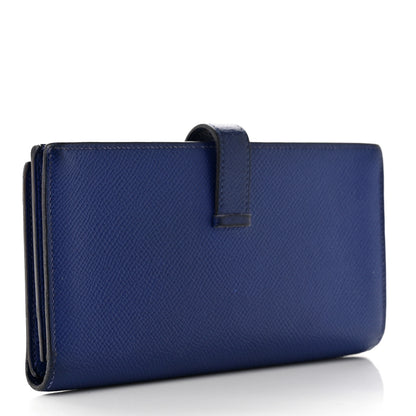 Hermes Epsom Bearn Gusset Wallet Bleu Electrique 4 of 12