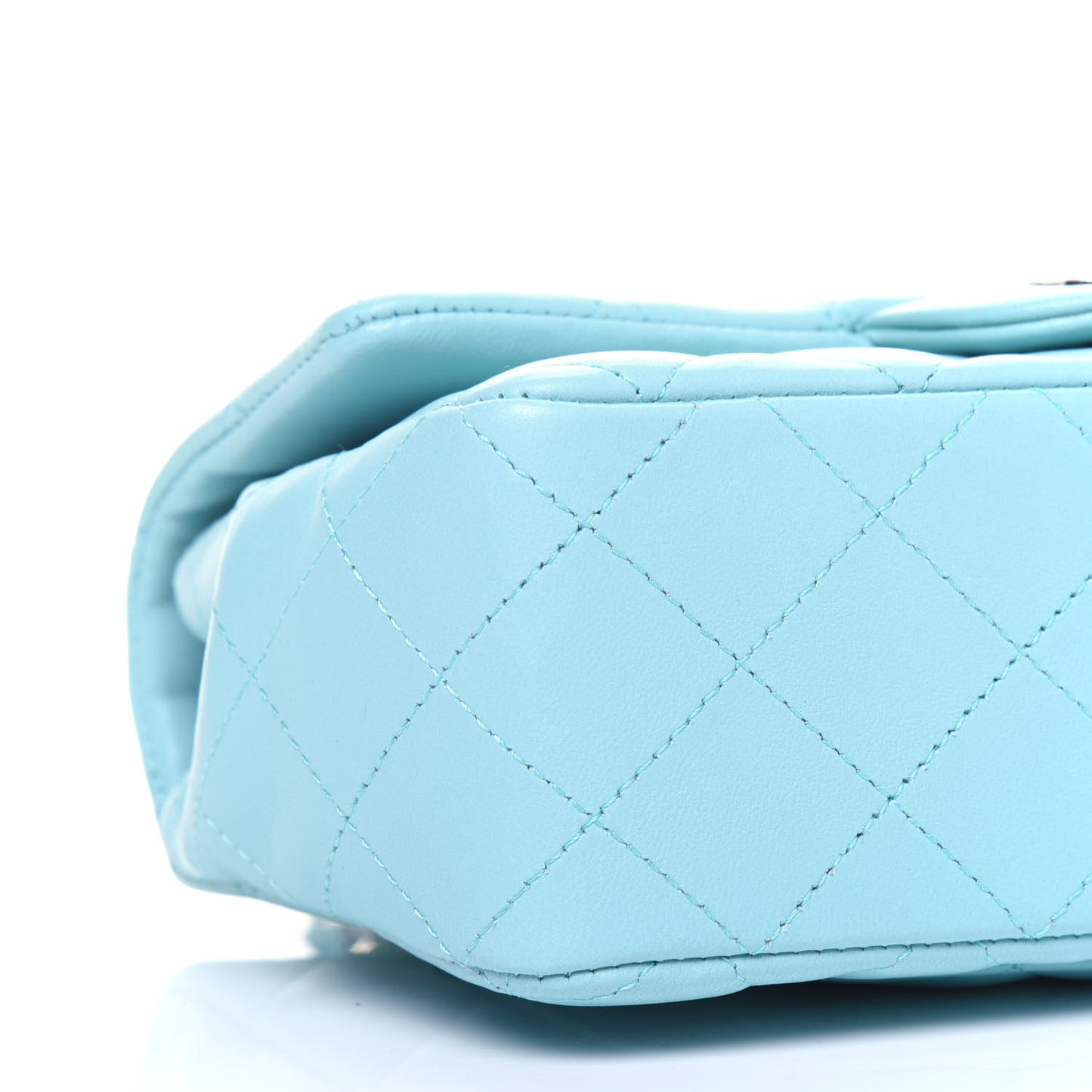 Lambskin Quilted Mini Rectangular Flap Neon Blue