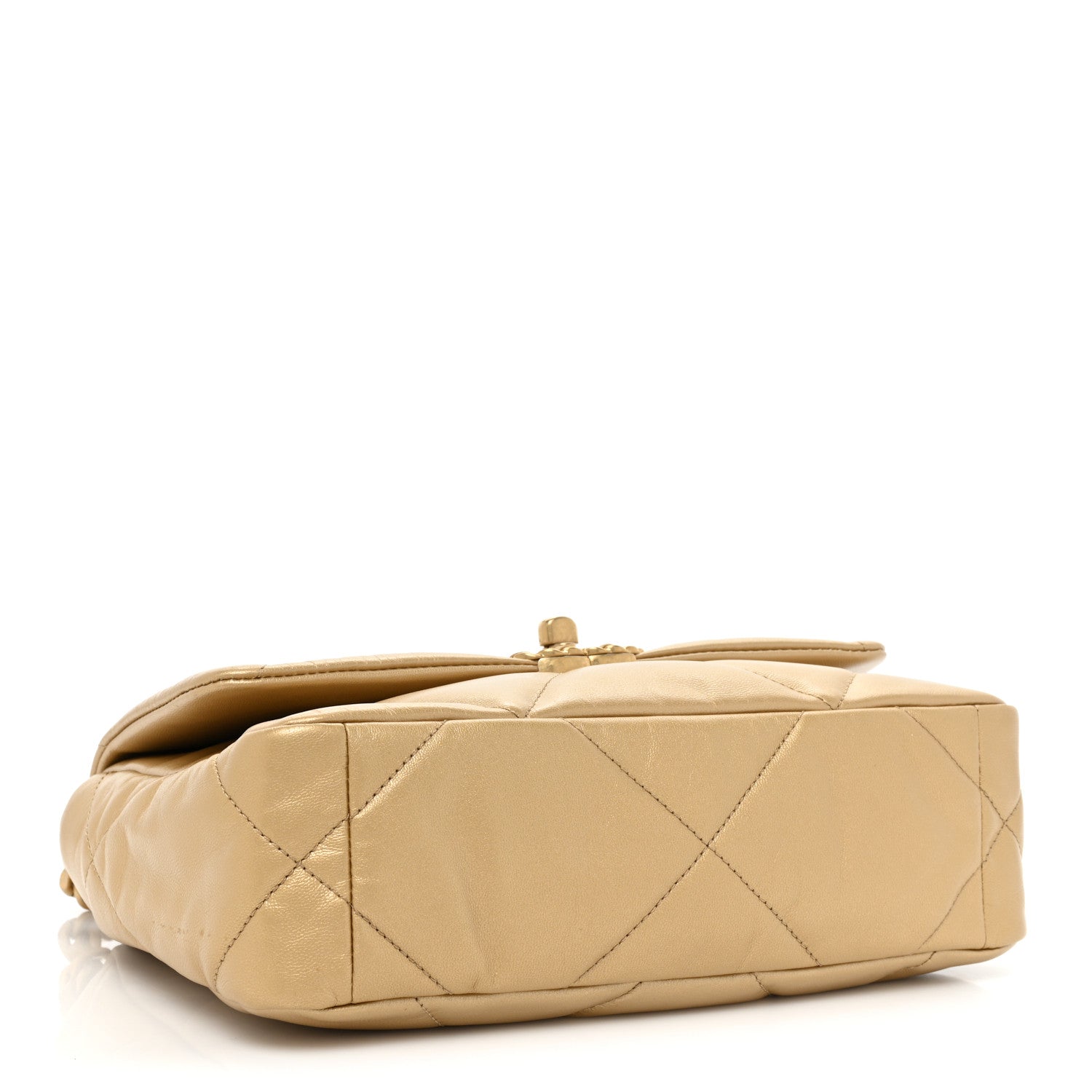 Chanel Metallic Goatskin Quilted Medium Chanel 19 Flap Gold 4 of 10