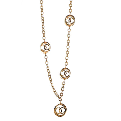 Chanel CC Medallion Necklace Gold 1 of 5