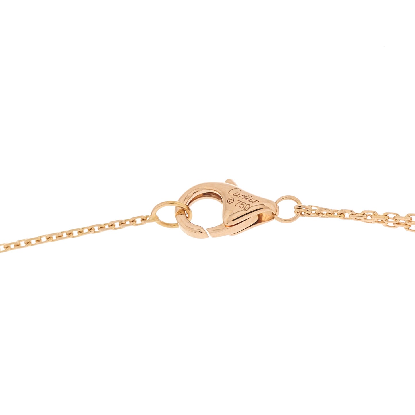 18K Pink Yellow White Gold Trinity Double Chain Pendant Necklace