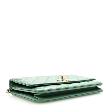 Chanel Lambskin Quilted Trendy CC Wallet On Chain WOC Green 4 of 11