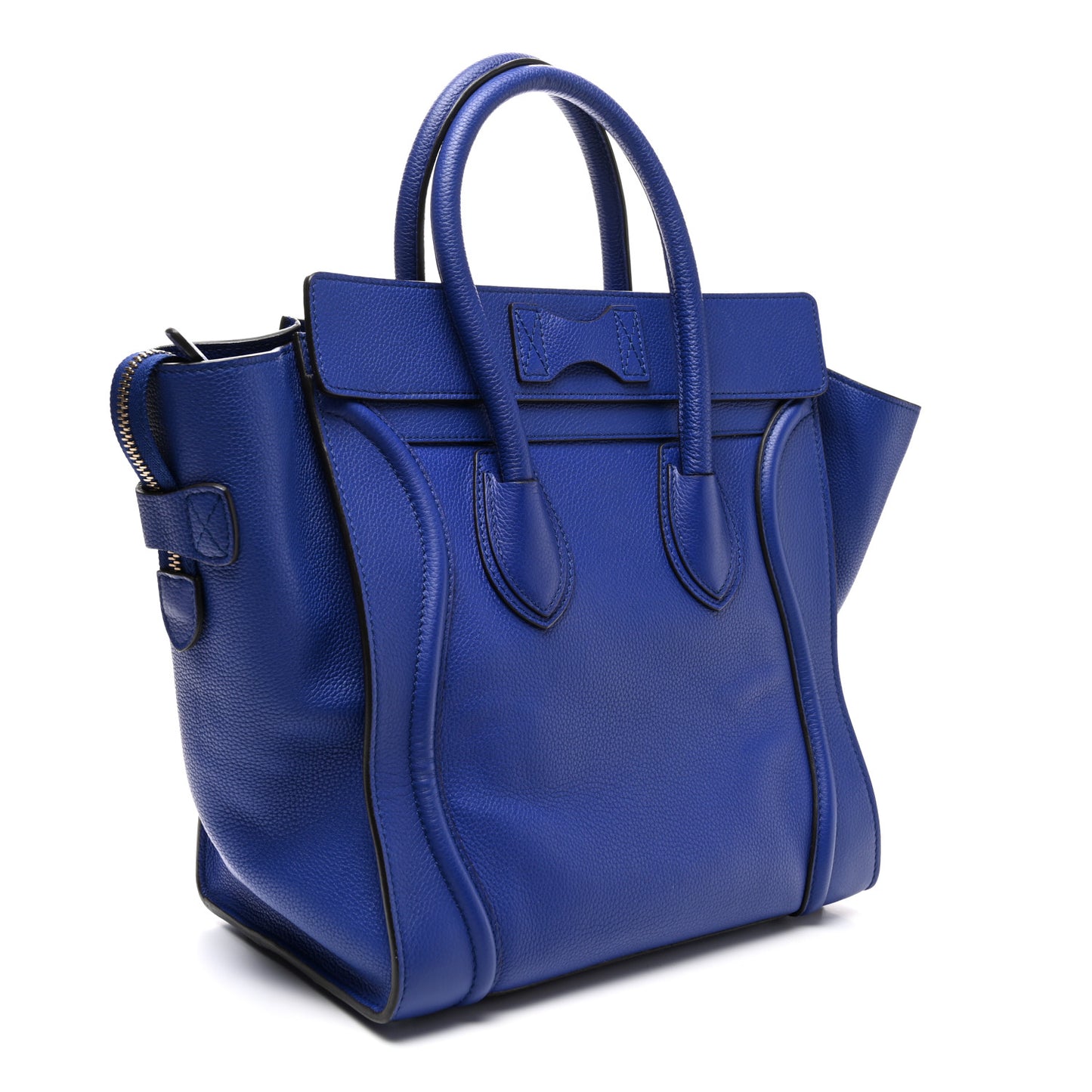 Drummed Calfskin Mini Luggage Indigo