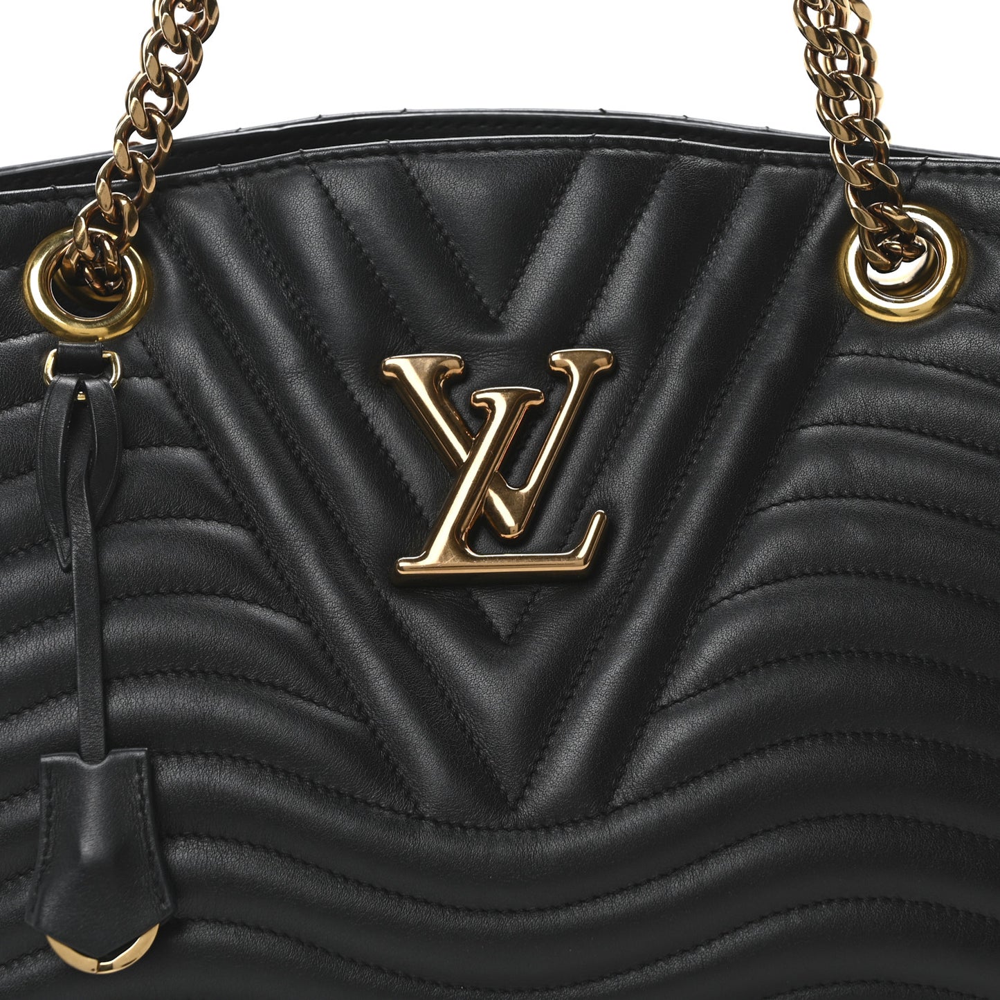 Calfskin New Wave Chain Tote Black