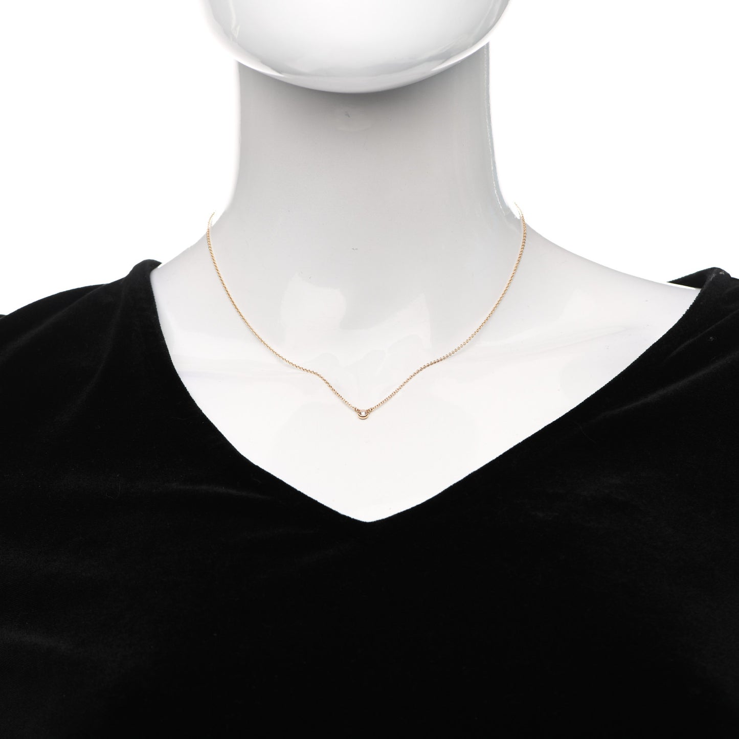 18K Rose Gold Diamond .03ct Elsa Peretti Diamonds by the Yard Pendant Necklace