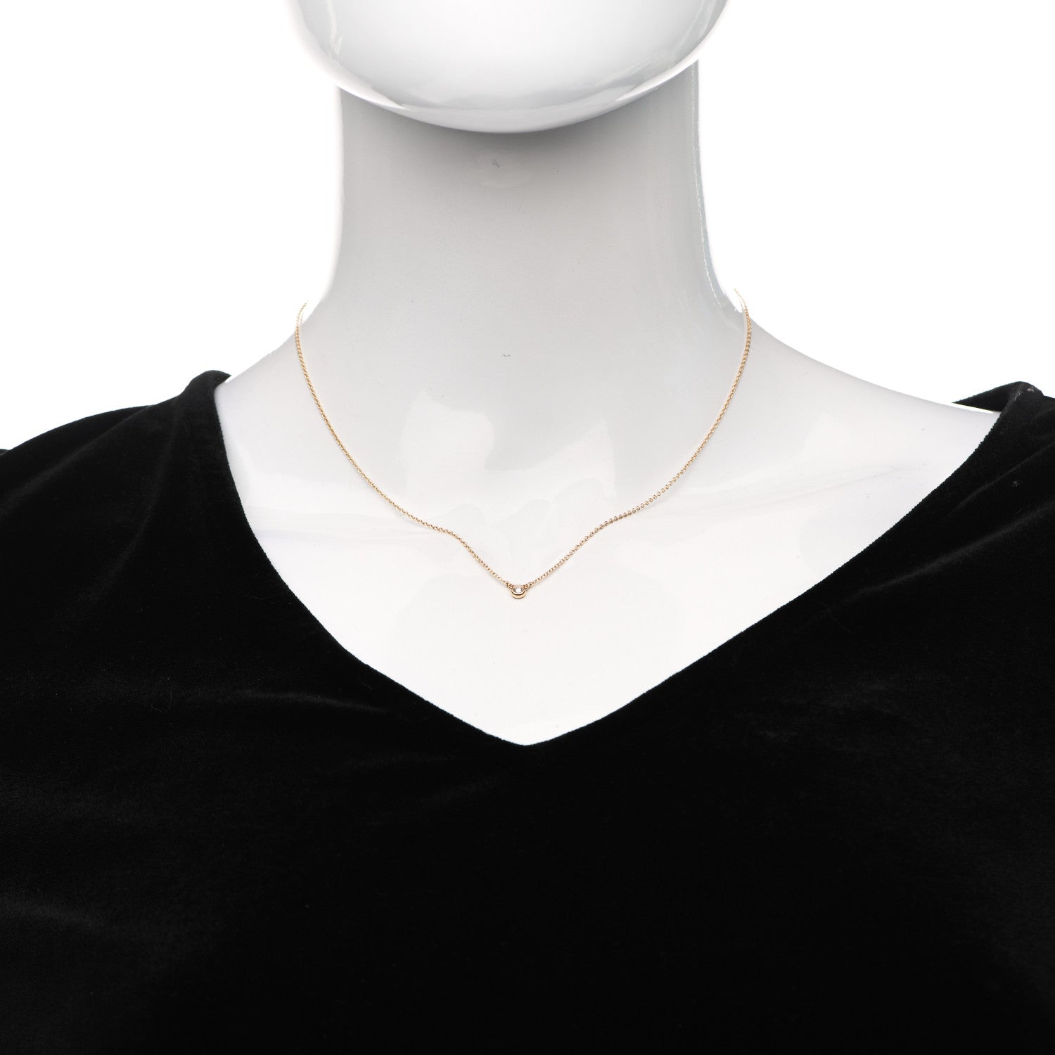 Tiffany 18K Rose Gold Diamond .03ct Elsa Peretti Diamonds by the Yard Pendant Necklace 2 of 7
