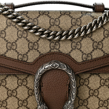 Gucci GG Supreme Monogram Textured Dollar Calfskin Top Handle Dionysus Shoulder Bag Beige Ebony New Acero 14 of 21