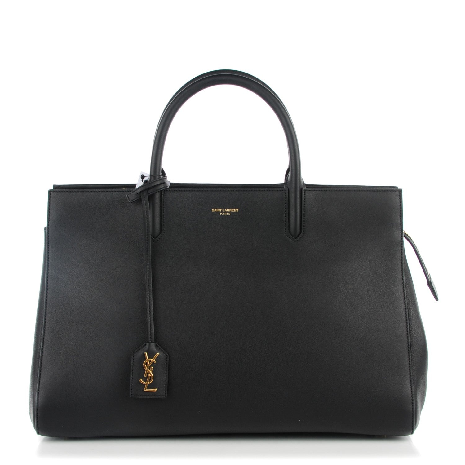 Saint Laurent Smooth Calfskin Medium Cabas Rive Gauche Black 1 of 7