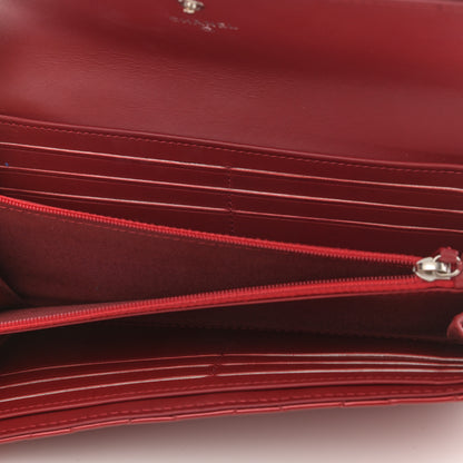 Chanel Patent Calfskin Quilted Large Brilliant Flap Wallet Dark Red 5 of 8