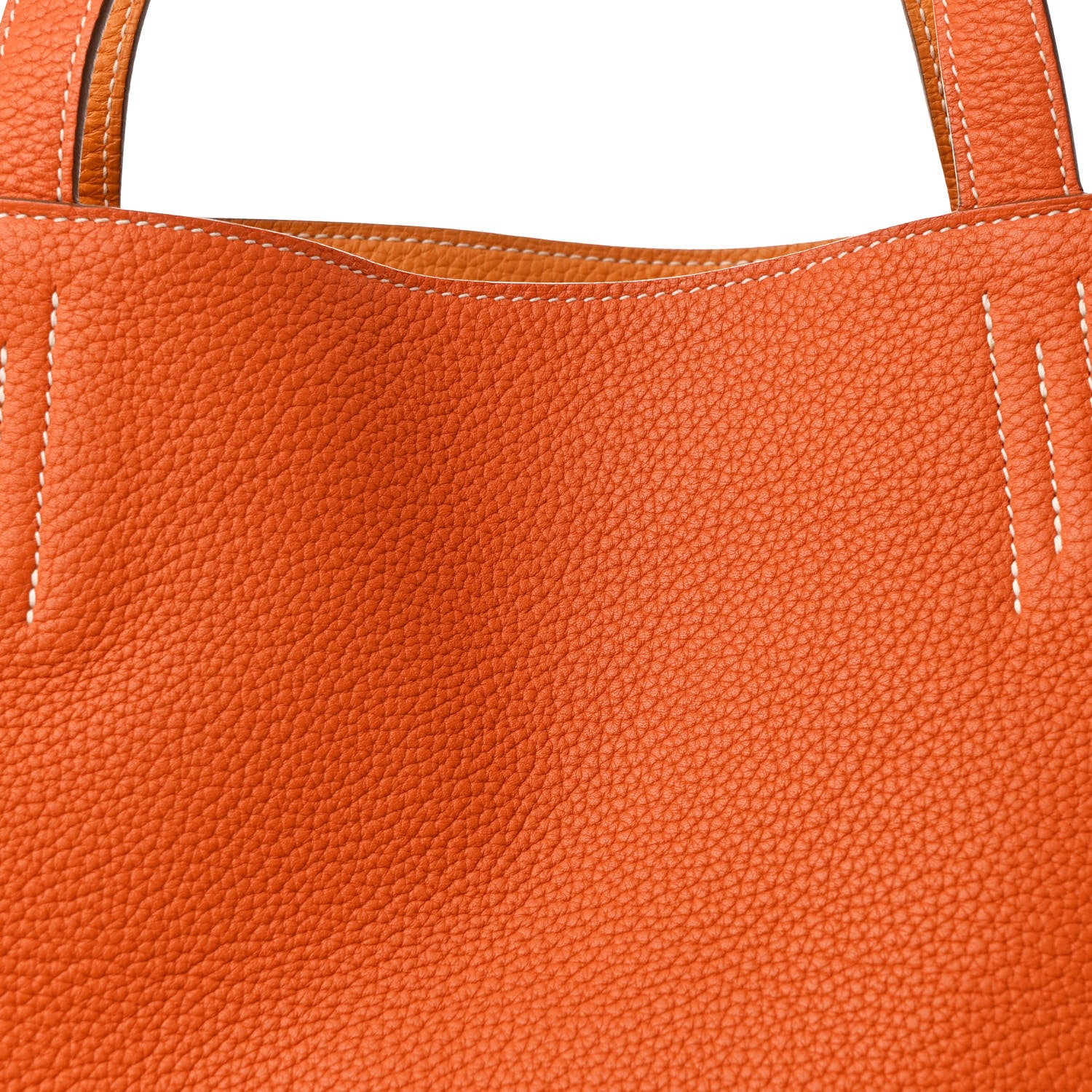 Hermes Taurillon Clemence Double Sens 36 Reversible Tote Moutarde Orange 11 of 17