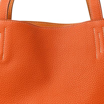 Hermes Taurillon Clemence Double Sens 36 Reversible Tote Moutarde Orange 11 of 17