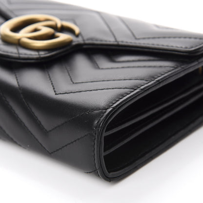 Gucci Calfskin Matelasse GG Marmont Chain Wallet Black 7 of 11