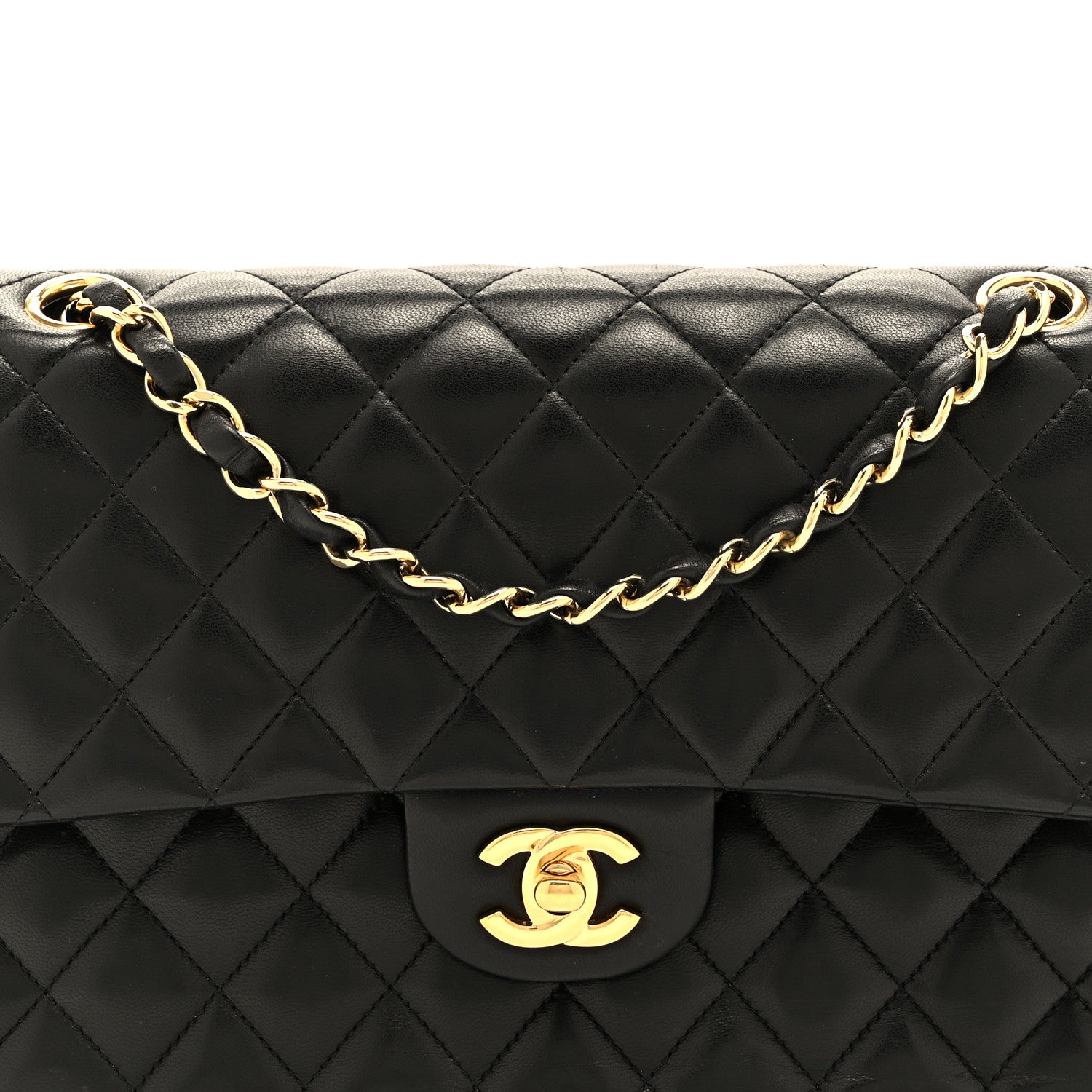 Chanel Lambskin Quilted Medium Double Flap Black 8 of 10