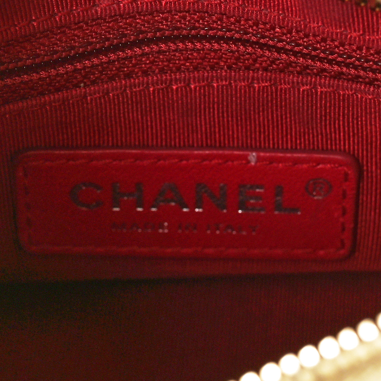 Metallic Aged Calfskin Quilted Small Gabrielle Hobo Gold