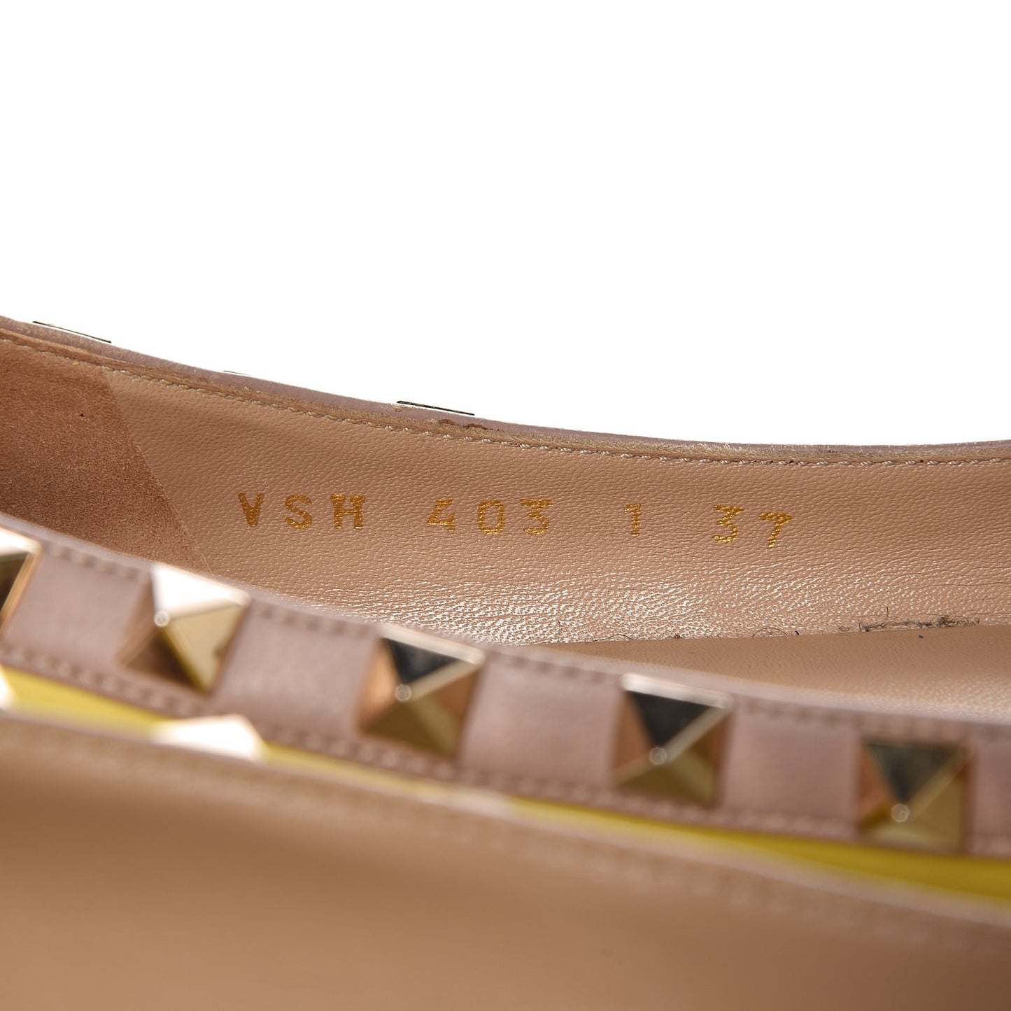Nappa Rockstud Ballerina Flats 37 Naples Yellow Poudre
