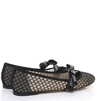 Christian Dior Resille Ribbon Miss J'Adior Ballet Flat 39 Black 4 of 8