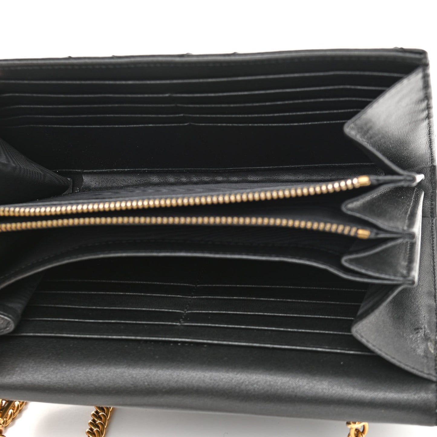 Calfskin Matelasse GG Marmont Chain Wallet Black