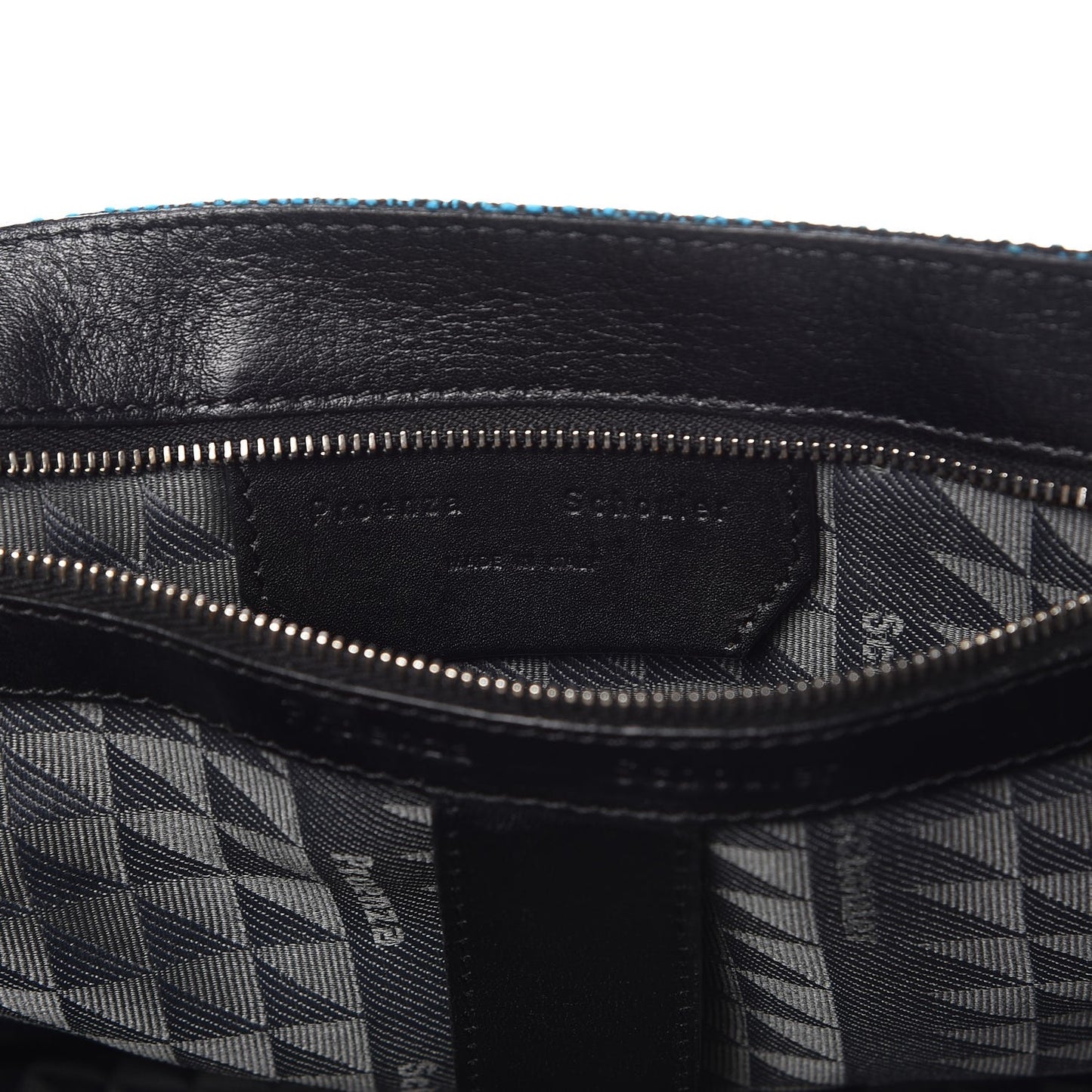 Tweed Calfskin Medium PS1 Satchel Emerald Cerulean Ocean