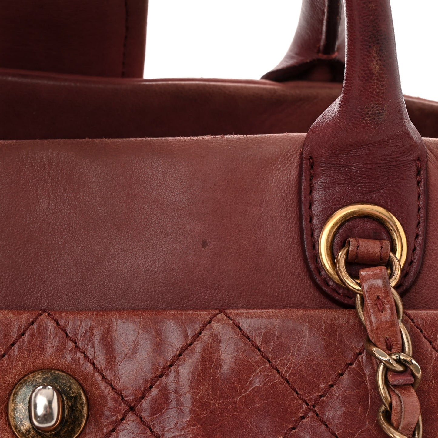 Glazed Calfskin Stingray Bindi CC Tote Red